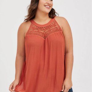 CRINKLE GAUZE HALTER TANK